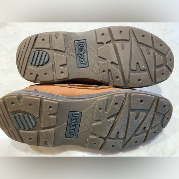 Rockport Brown Leather Lace Up Boat Shoes Sz 10 - Picture 6 of 7